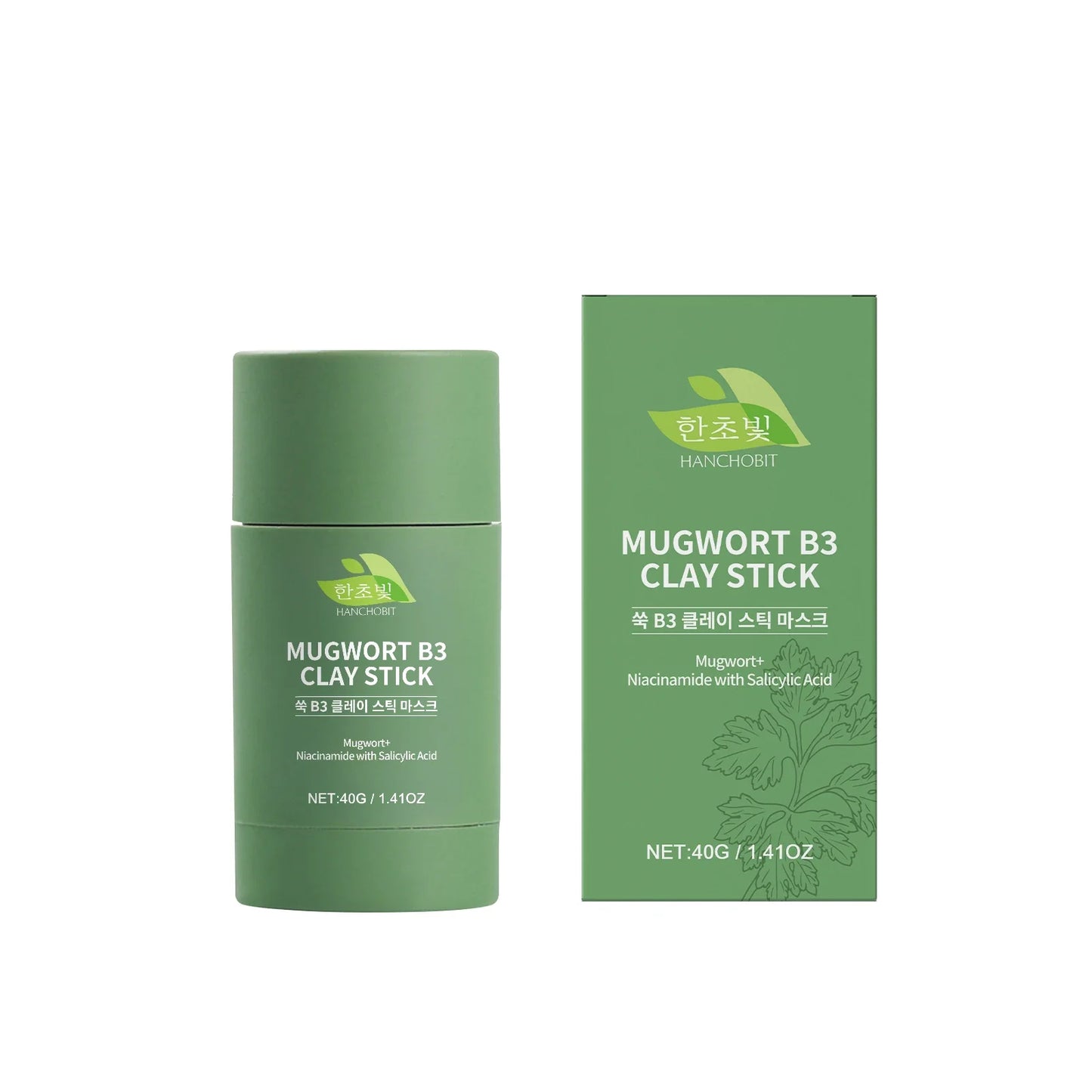 Mugwort Clay Face Mask Stick – Pore Cleanse & Moisturize 40g