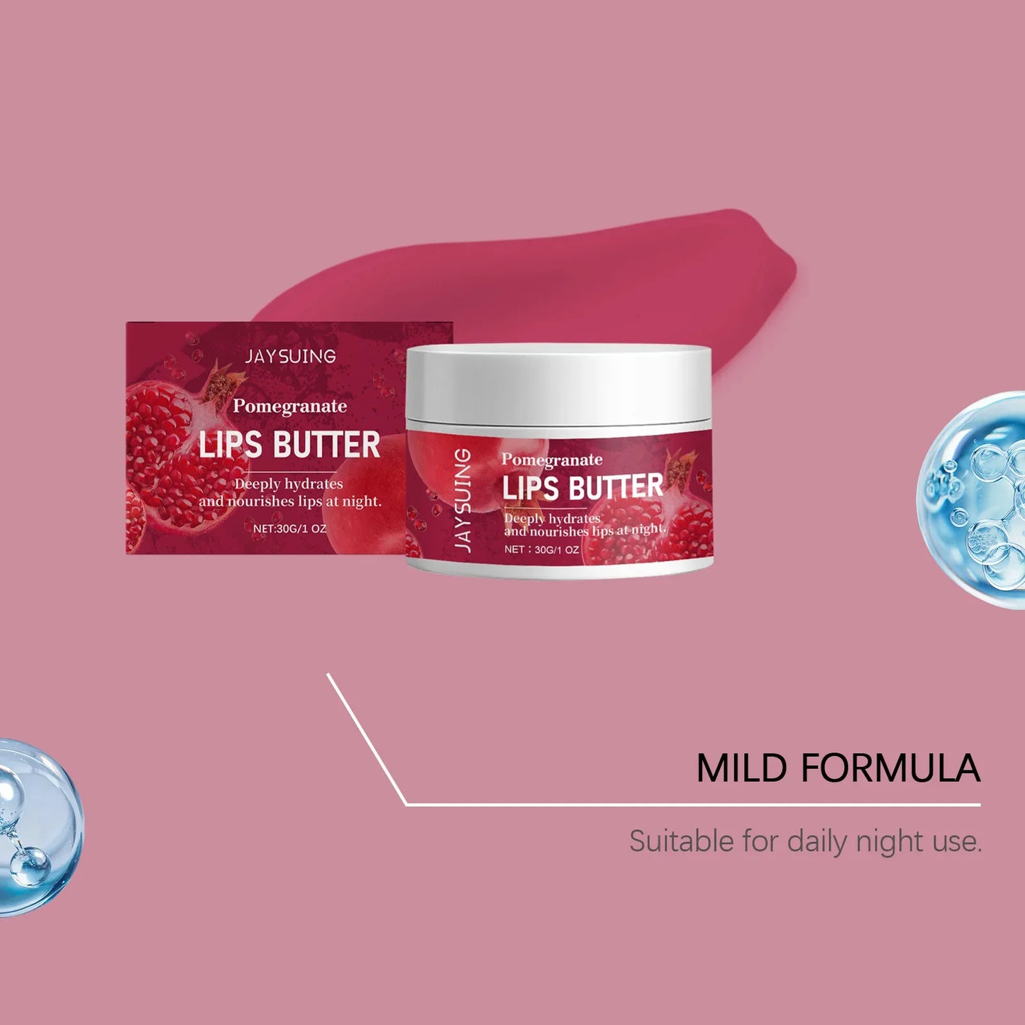 Pomegranate Lip Mask 30g – Overnight Moisturizing Lip Treatment