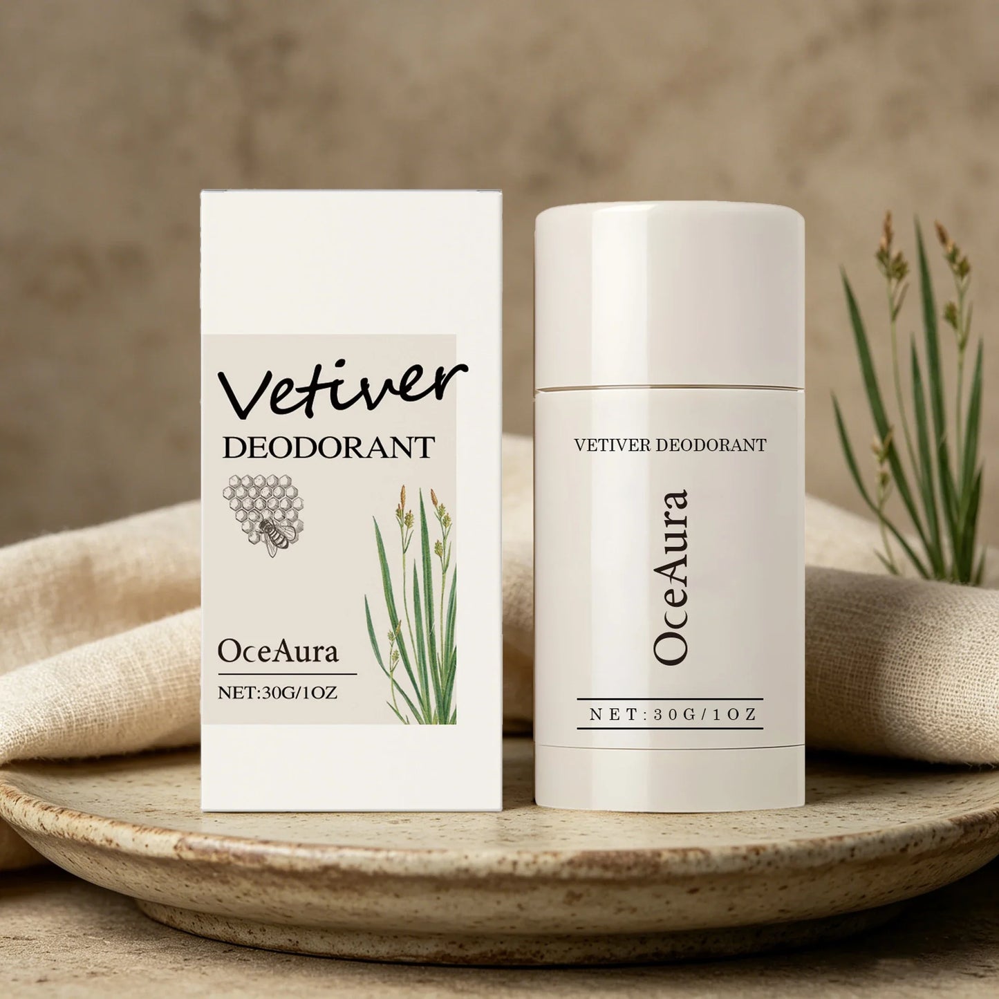 Vetiver Natural Deodorant Stick 30G | Alcohol & Aluminum Free