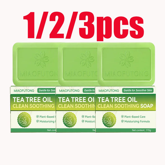 MIAOFUTONG Gentle For Sensitive Skin TEA TREE OILANTIFUNGAL SOAP Plant-Based Care Moisturizing FormulaG Lmproving Acne Peaceful Pleasures Health and Wellness