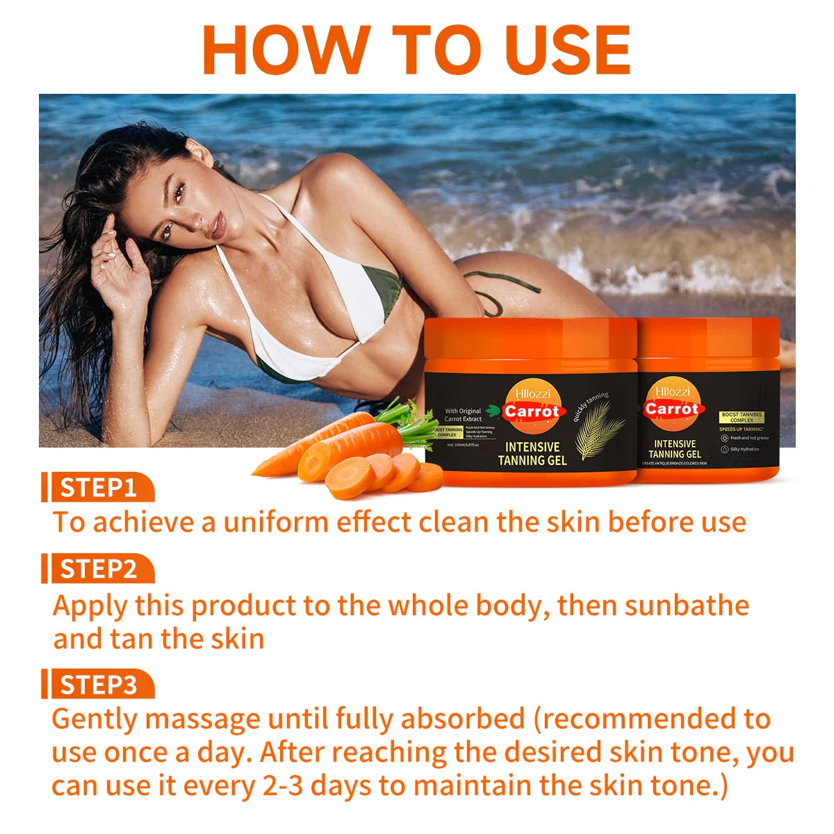 Carrot Gel Self-Tanner 150ml – Face & Body Bronze Glow