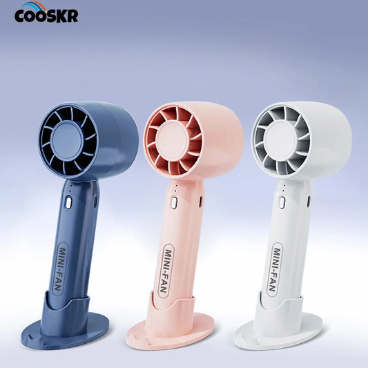 Handheld Mini Fan Portable Desk Fan with Phone Stand 3 Speed USB Rechargeable Air Circulation Fan for Travel Outdoor Small Fan Peaceful Pleasures Health and Wellness
