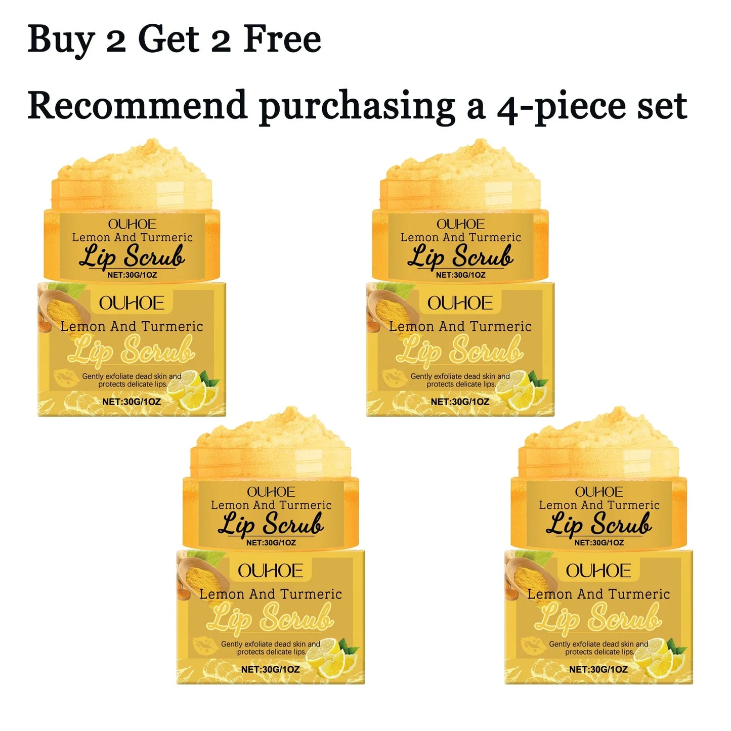 Lemon Turmeric Lip Scrub Cream – Exfoliate & Moisturize 30g