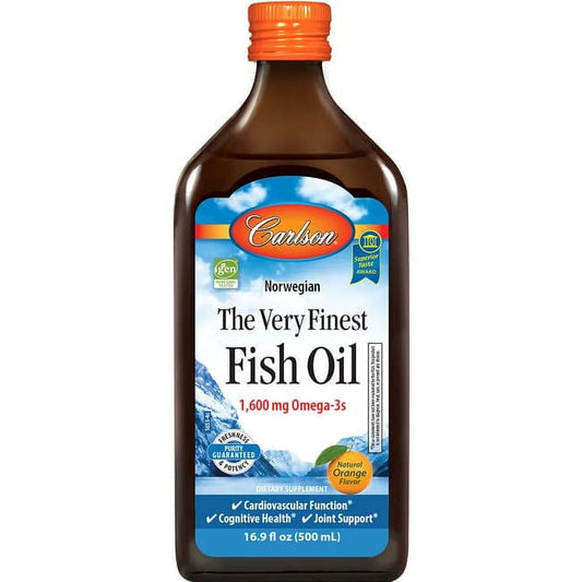 Carlson The Very Finest Fish Oil Natural Lemon or Orange Flavored 500 ml 16.9 fl oz