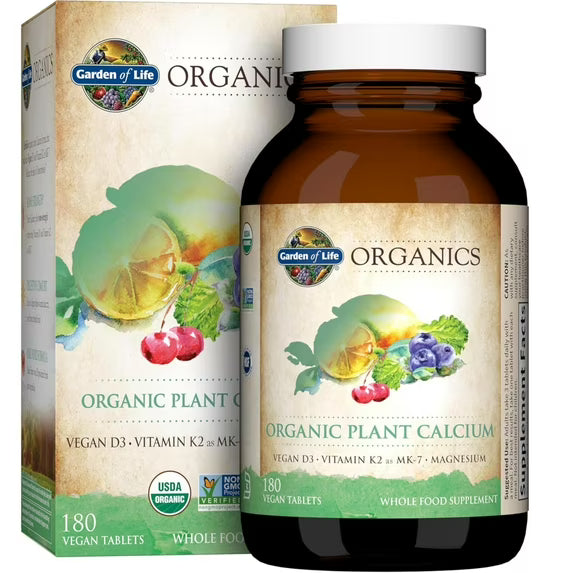 2 Pack! Garden of Life Organic Plant Calcium Tablets, 180 Ct