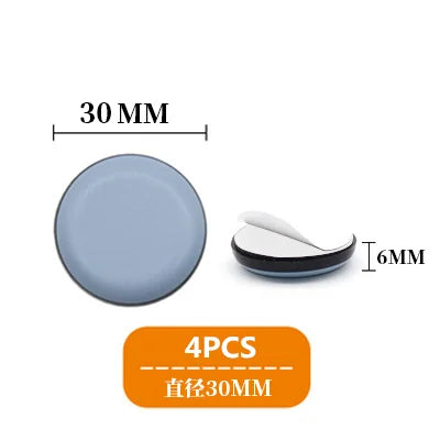 4-Pack Self-Adhesive Rubber Floor Protector Pads – Furniture Glides