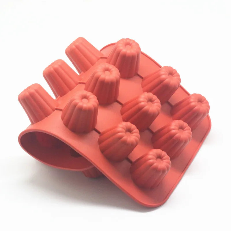 8/18 Cavity Silicone Mold Canneles Bordelais Fluted Cake Mold Muffin Cupcake Baking Tray Dessert Pastry Cake Decorating Tools Peaceful Pleasures Health and Wellness