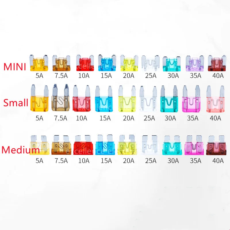 10pcs Car Fuse Mini Small Medium 5A 7.5A 10A 15A 20A 25A 30A 35A 40A Amp Clip Fuse for Car Truck Peaceful Pleasures Health and Wellness