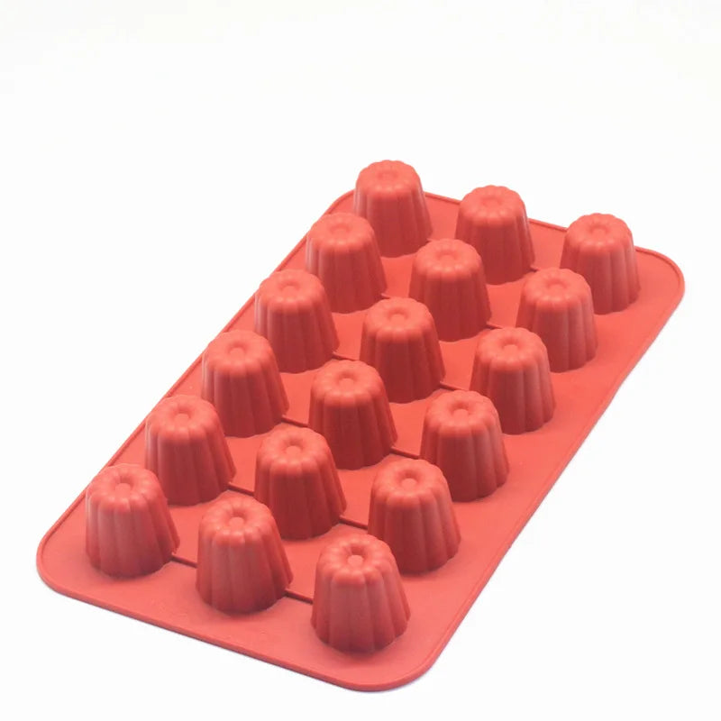 8/18 Cavity Silicone Mold Canneles Bordelais Fluted Cake Mold Muffin Cupcake Baking Tray Dessert Pastry Cake Decorating Tools Peaceful Pleasures Health and Wellness 18 cups