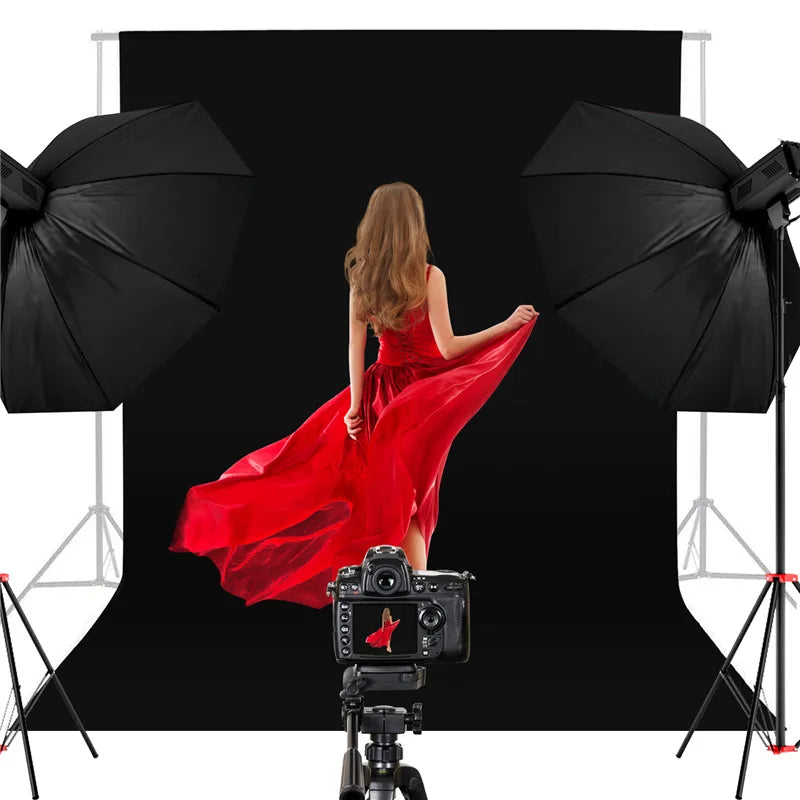 Black Photo Backdrop – Photography, Video & Party Curtain