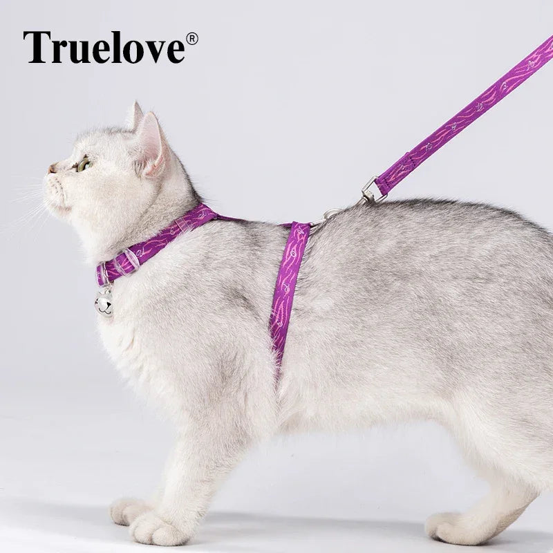 Truelove Cat H-Shape Harness & Leash Set – TLH3912 Peaceful Pleasures Health and Wellness Purple Free size China Mainland