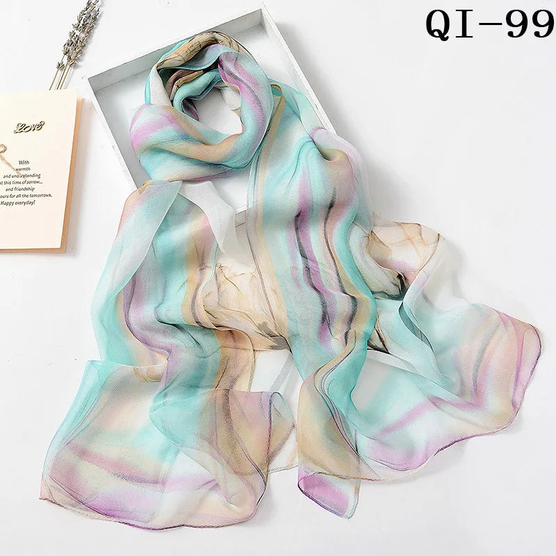 Multiple Lotus Leaf Flower Chiffon Georgette Bandana Scarf Women