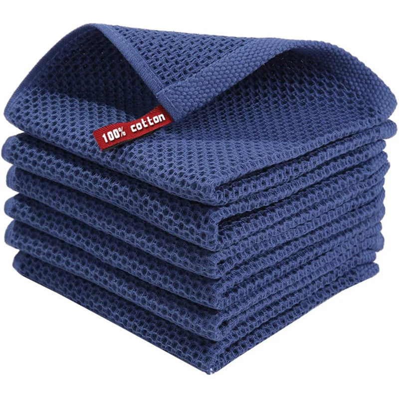 Waffle Cotton Kitchen Cleaning Cloths – Absorbent Rags | Lrosey