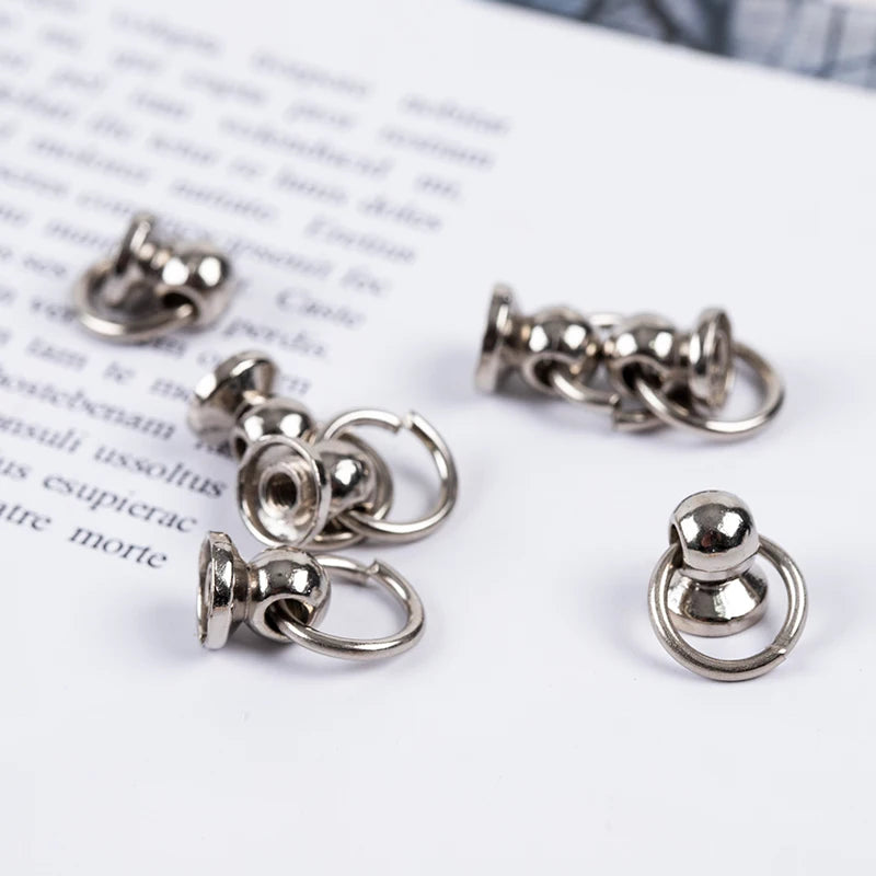 8mm Metal O-Ring Screwback Rivets – 10pcs for Bags & Crafts