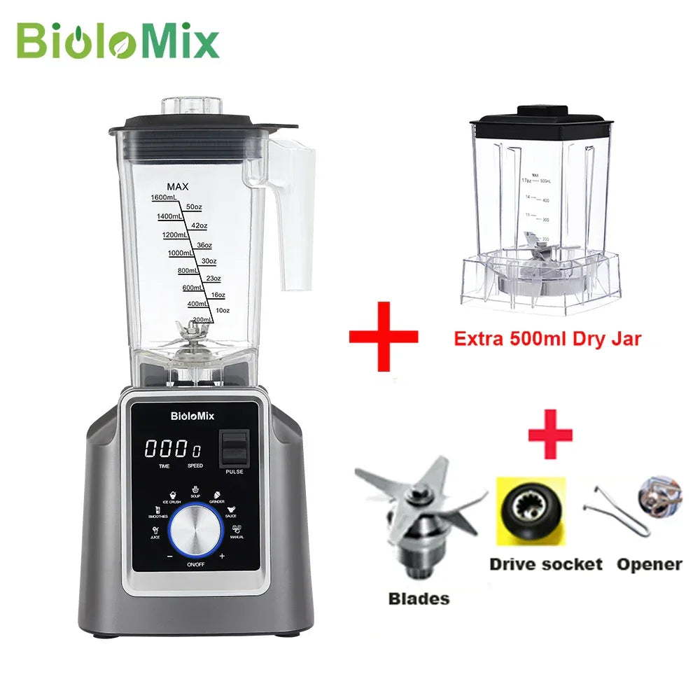 BioloMix Digital BPA FREE 2L Automatic Blender Blenders Peaceful Pleasures Health and Wellness With DRY JAR PARTS EU Plug spain