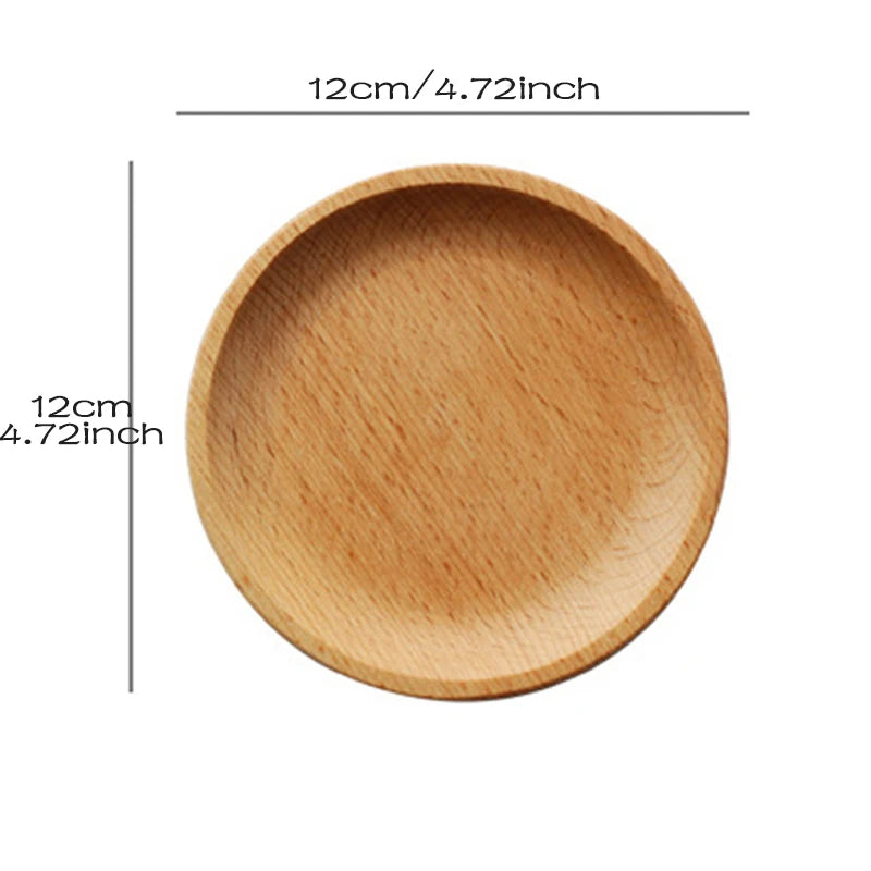Round & Square Wooden Serving Plate – Eco-Friendly Wood Snack Tray for Fruit, Cake, Sushi & Dessert