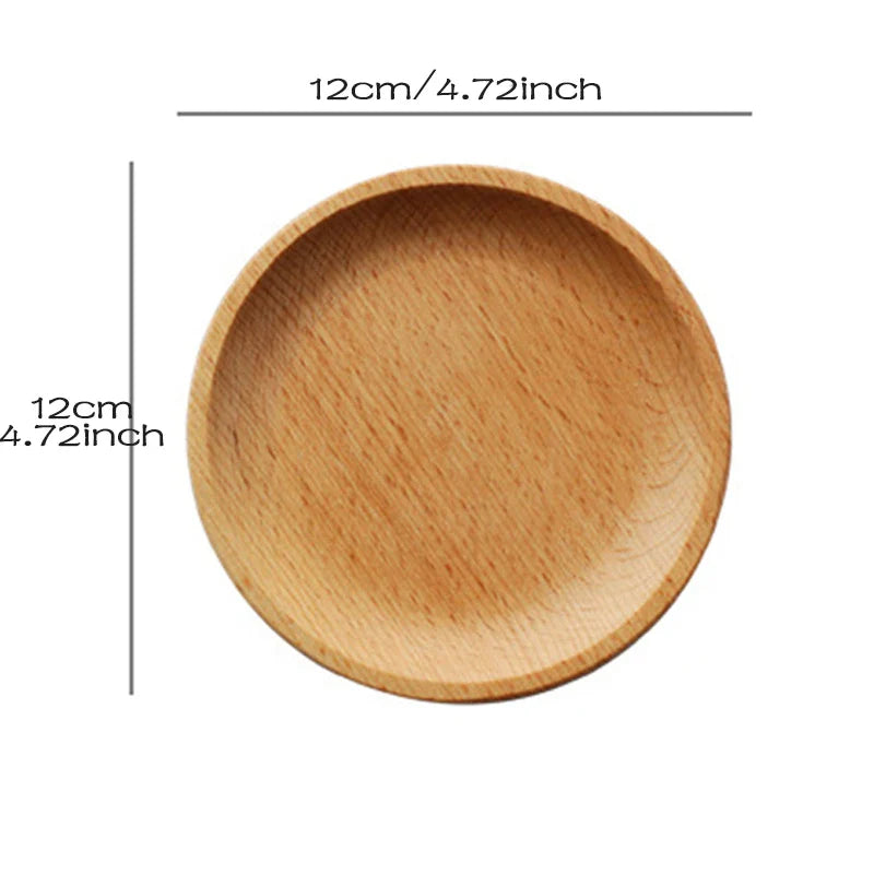 Wood Serving Tray – Round & Square Wooden Platter for Fruit & Cake