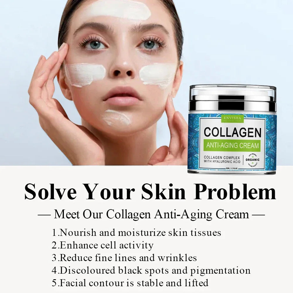 ENVISHA Face Cream – Collagen, Hyaluronic Acid & Anti-Aging | 50ml Peaceful Pleasures Health and Wellness