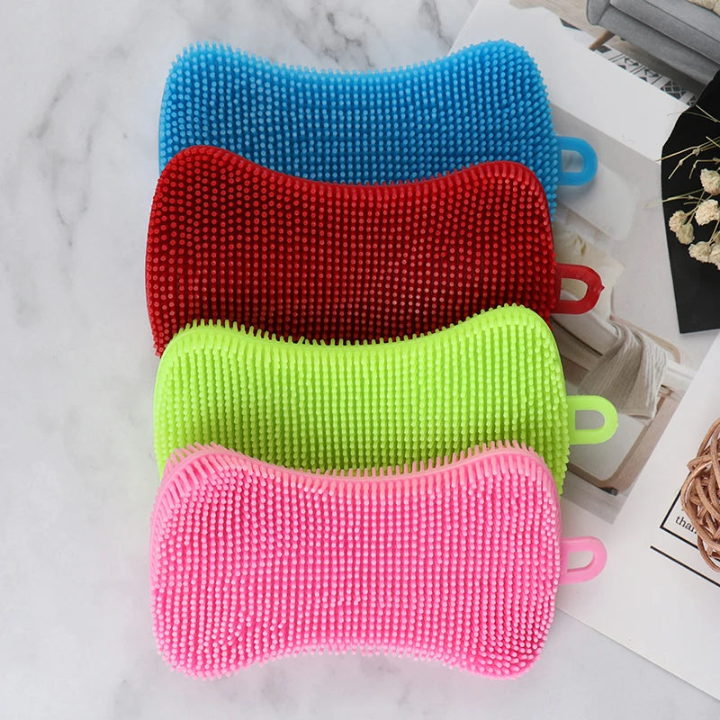 Silicone Dish Scrubber Brush | Eco-Friendly Kitchen Cleaning Tool