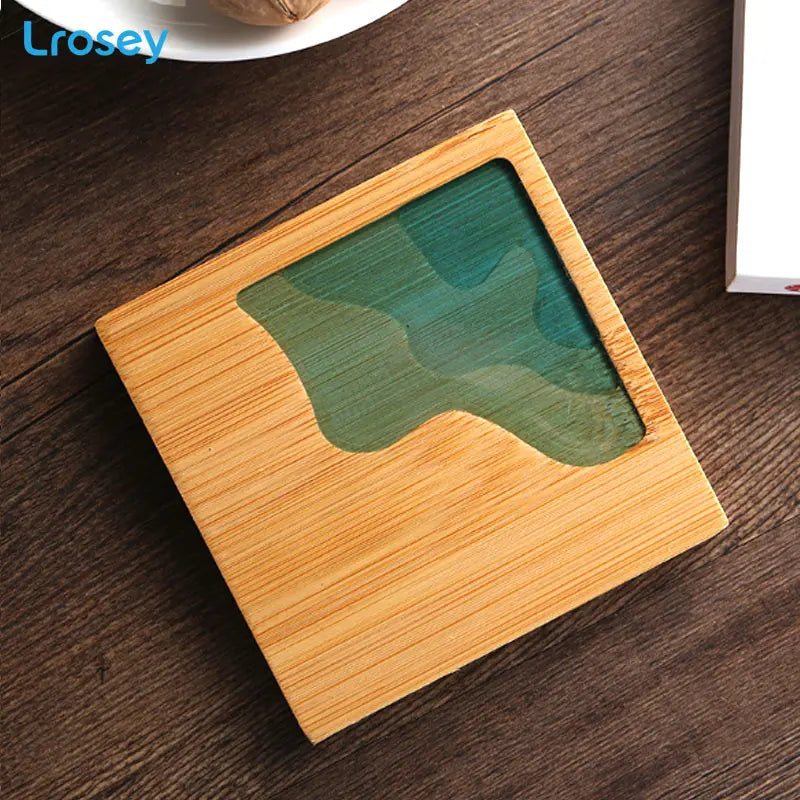 Bamboo Art Coaster | Non-Slip Heat-Resistant Cup Mat Round