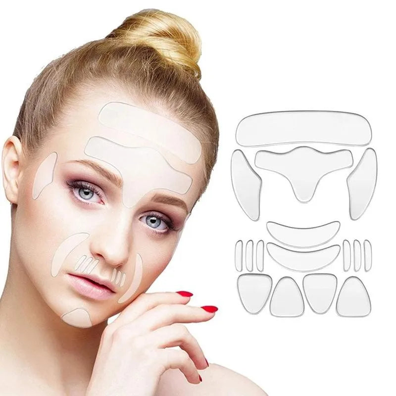 16pcs Reusable Silicone Patches Anti Rimpel Pads Silicone Wrinkle Removal Sticker Face Forehead Neck Eye Sticker Skin Care Patch Peaceful Pleasures Health and Wellness