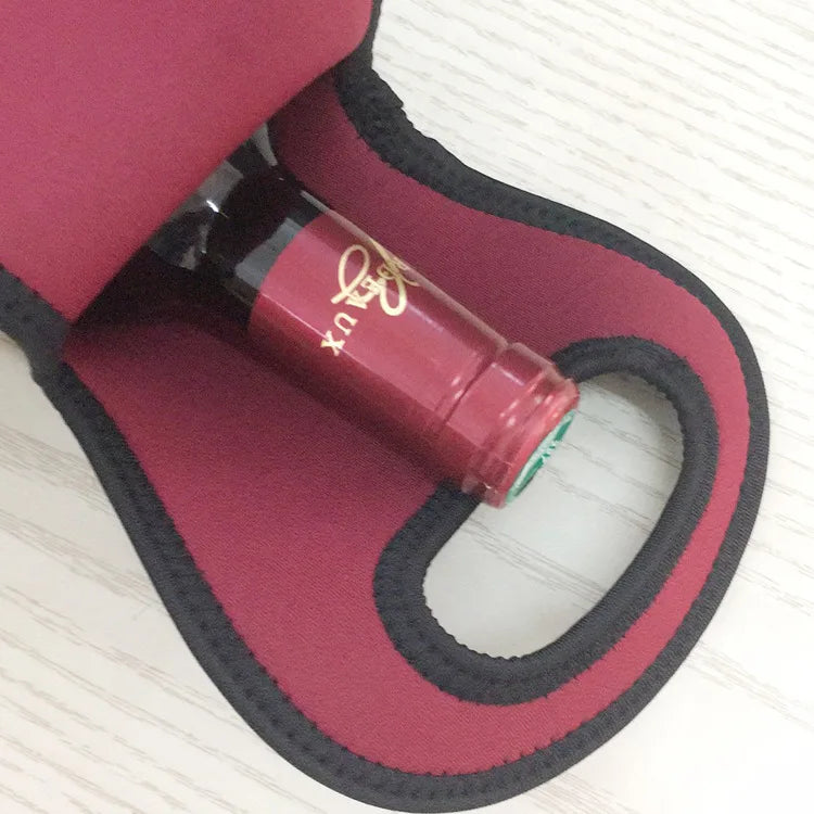 Neoprene Wine Tote Cooler Package for One Bottle Bag Reusable Carrier Cooler Bag for Wedding Birthday Free Shipping Insulated Peaceful Pleasures Health and Wellness Wine Color