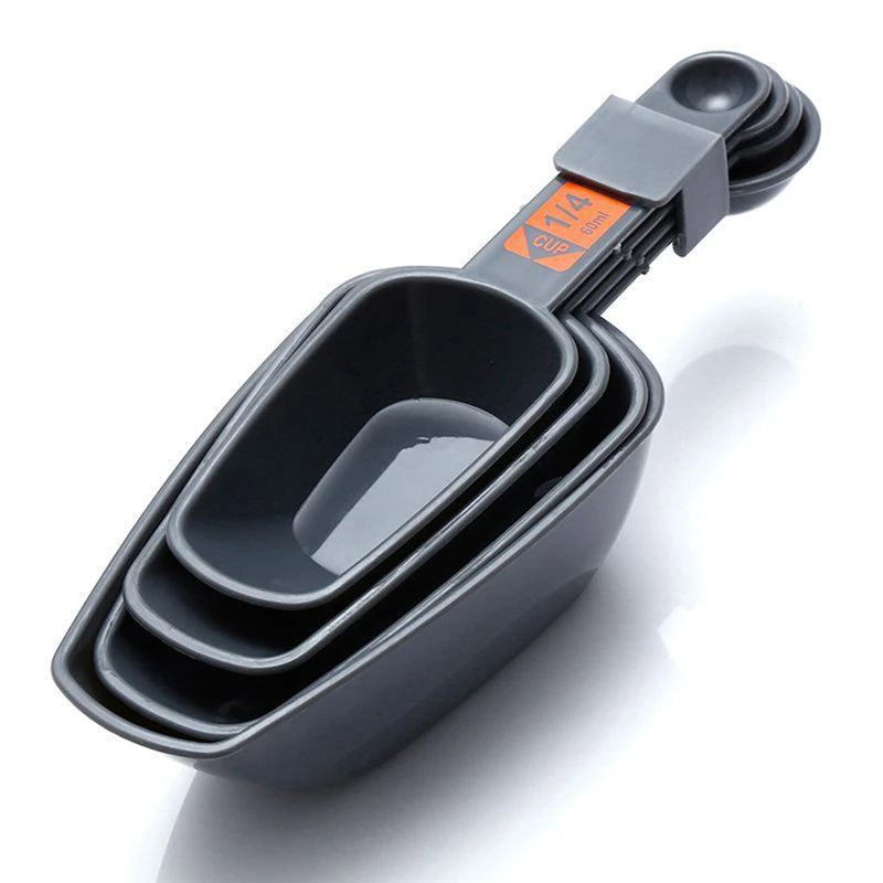 4PCS Multifunction Measuring Spoons and Measuring Cups Scoop with Scale for Coffee Making Kitchen Baking Measuring Kitchen Tool Peaceful Pleasures Health and Wellness