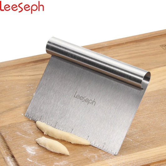 Leeseph Multi-purpose Stainless Steel Scraper & Chopper, Dough Scraper, Pizza Dough Cutter , kitchen tools Peaceful Pleasures Health and Wellness