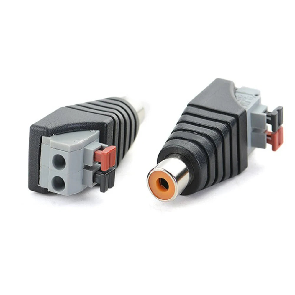 5PCS Speaker RCA Connector Universal Wire A/V Cable to Audio Female Male RCA Adapter Jack Press Plug Cabe for Audio Cable Peaceful Pleasures Health and Wellness
