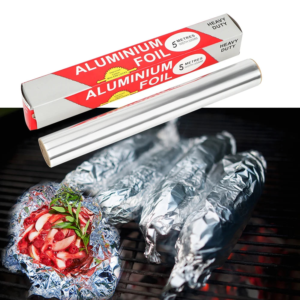 Heavy-Duty Aluminum Foil Roll – 30cm x 5m BBQ, Oven & Baking Wrap
