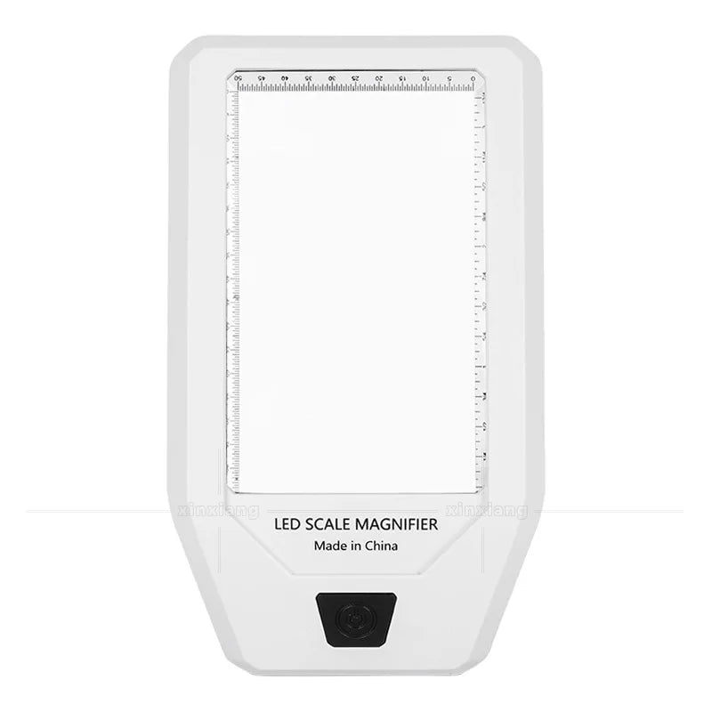 Handheld Desktop Magnifying Glass, Multi-function Paperweight Magnifying Glass with Scale LED Currency Detector Lamp for Reading Peaceful Pleasures Health and Wellness