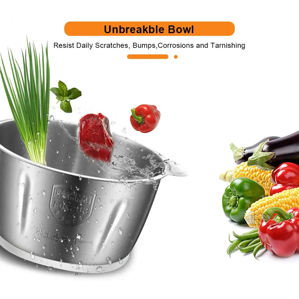 BioloMix 500W Electric Chopper & Meat Grinder – 2L Stainless Steel, 2 Speeds Kitchen Appliance Peaceful Pleasures Health and Wellness