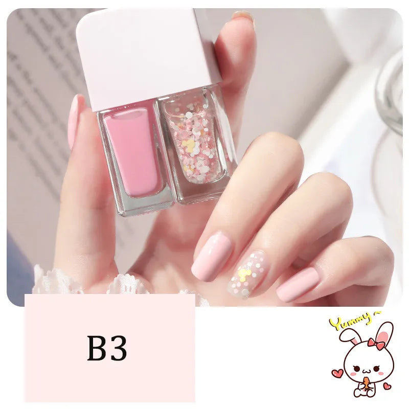 2-in-1 Candy Color Nail Polish | Quick Dry Waterproof Water-Based