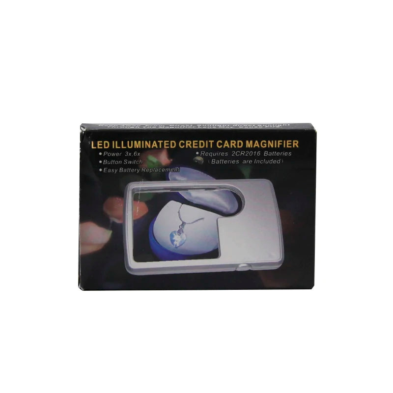 Handheld LED Magnifier Portable Loupe 3X 6X Magnifying Glass Ultra-thin Square Magnifying Glass with Led Light Jewelry Loupe Peaceful Pleasures Health and Wellness