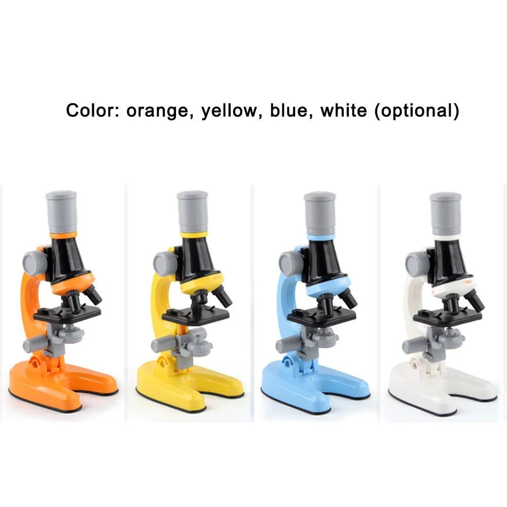 Children Biological Microscope Microscope Kit Lab LED 100X-400X-1200X Home School Science Educational Toy Gift For Kids Child 's Peaceful Pleasures Health and Wellness