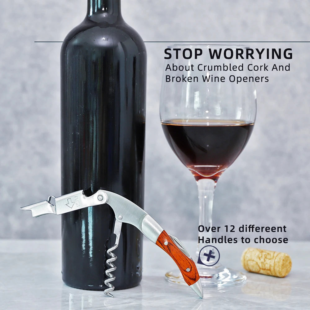 Wine Opener, Professional Waiters Corkscrew, PU Bag, Bottle Opener and Foil Cutter Gift for Wine Lovers Peaceful Pleasures Health and Wellness