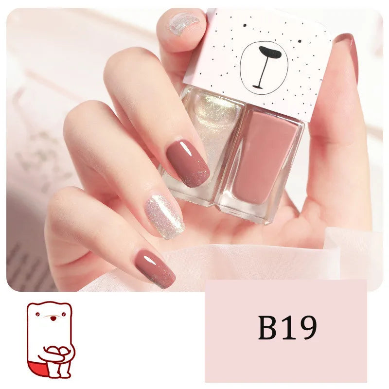 2-in-1 Candy Color Nail Polish | Quick Dry Waterproof Water-Based
