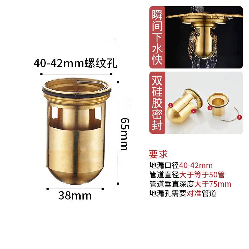 Brass Floor Drain Deodorant Valve – Odor-Block Drain Core