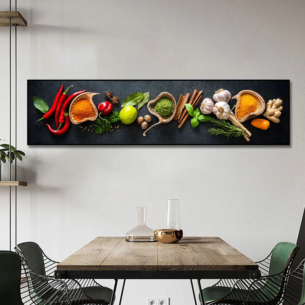 Grains Spices Peppers Food Canvas Art Painting Kitchen Decoration Poster Prints For Dining room Wall Art Pictures Home Art Decor Peaceful Pleasures Health and Wellness