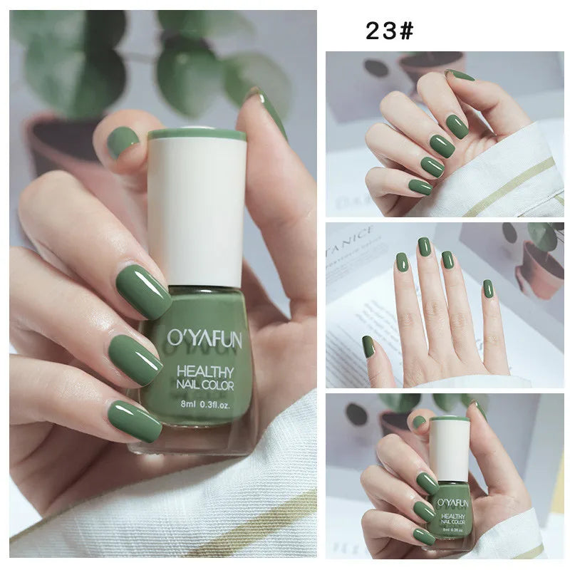 Quick-Dry Tearable Nail Polish | Glitter Matte Waterproof 40 Colors