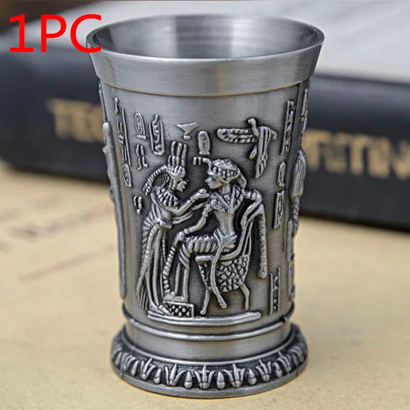 Ancient Egypt Decorative Metal Wine Goblet – Retro Egyptian Chalice, Unique Gift for Halloween & Christmas