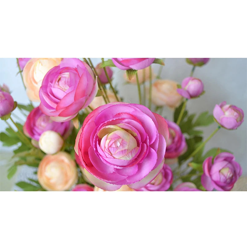 Silk Tea Rose Artificial Flower Bouquet – 8 Heads, 95cm