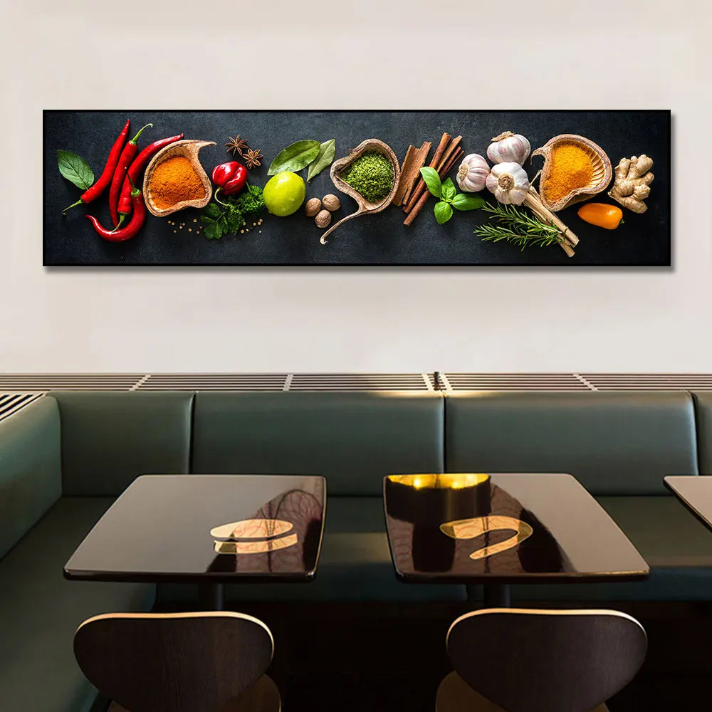 Grains Spices Peppers Food Canvas Art Painting Kitchen Decoration Poster Prints For Dining room Wall Art Pictures Home Art Decor Peaceful Pleasures Health and Wellness