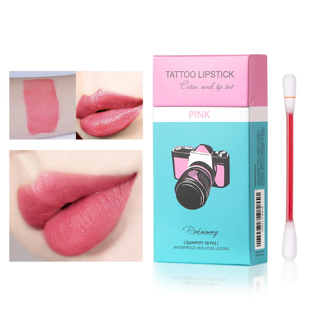 ibcccndc 20pc Cotton Swab Lip Stain Set – Waterproof Matte