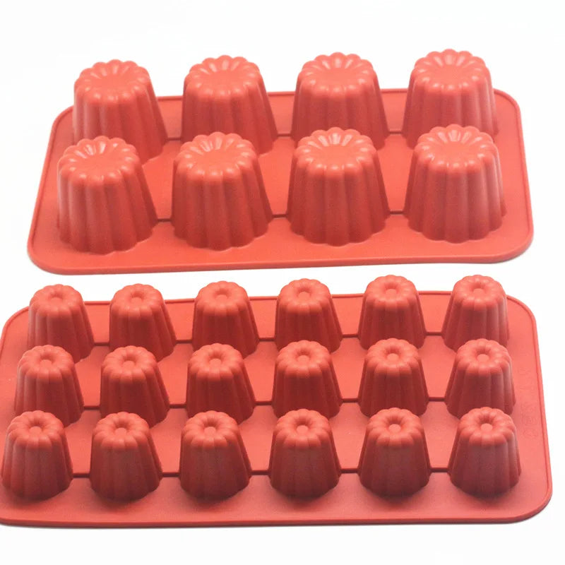8/18 Cavity Silicone Mold Canneles Bordelais Fluted Cake Mold Muffin Cupcake Baking Tray Dessert Pastry Cake Decorating Tools Peaceful Pleasures Health and Wellness