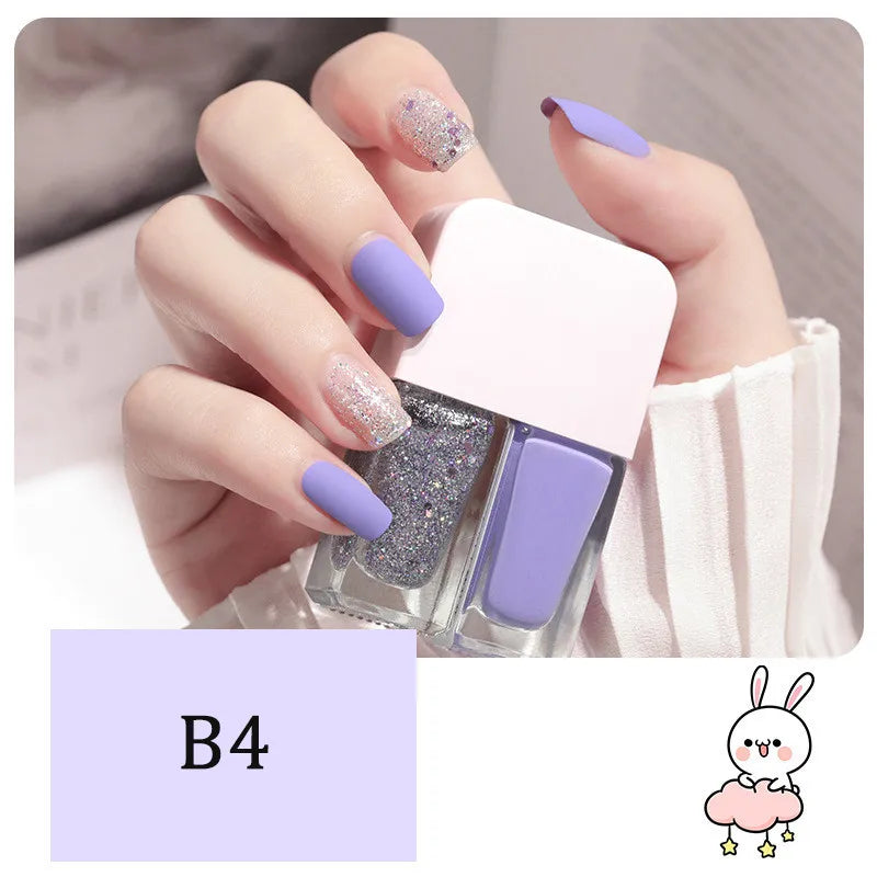 2-in-1 Candy Color Nail Polish | Quick Dry Waterproof Water-Based