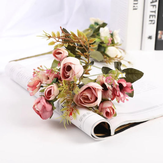 Artificial Silk Rose Bouquet for Wedding & Home Decor (1–5 Pcs) Artificial Flower Bouquet Peaceful Pleasures Health and Wellness
