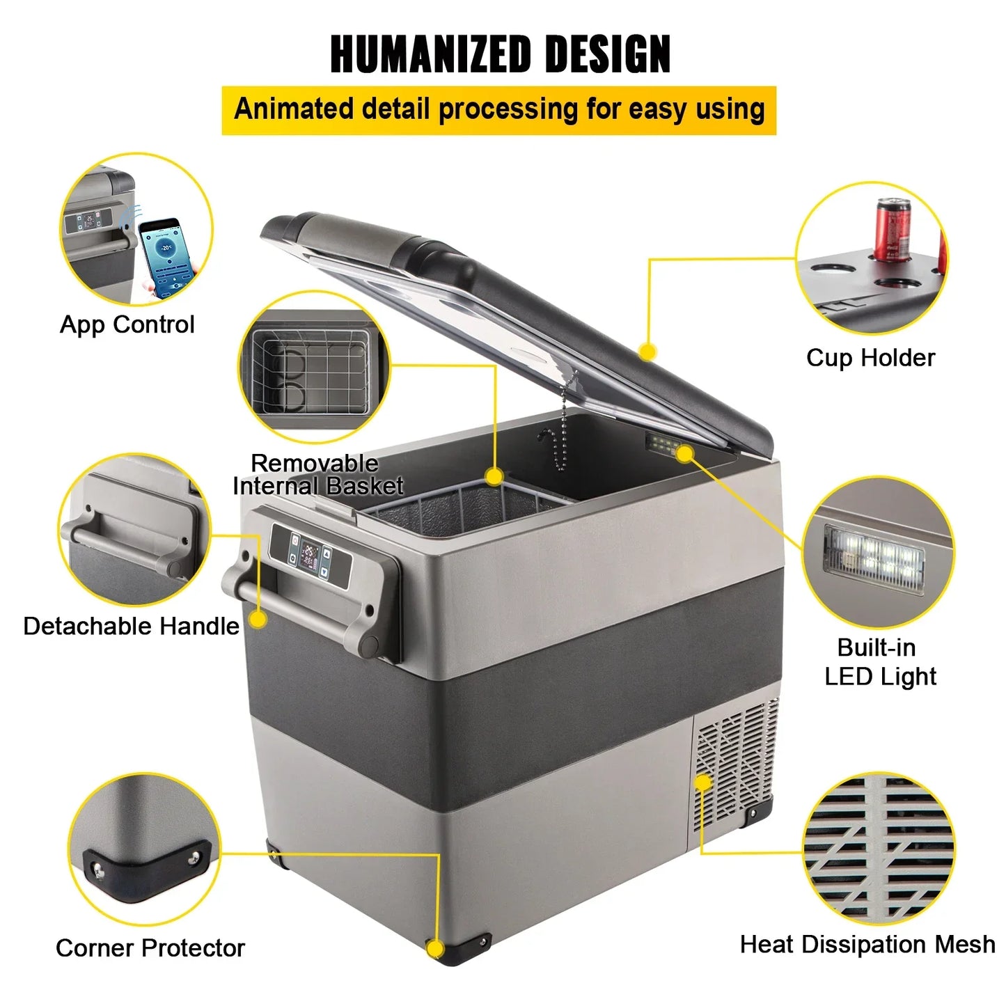 SucceBuy Car Refrigerator Mini Fridge Freezer Portable Refrigerators Peaceful Pleasures Health and Wellness