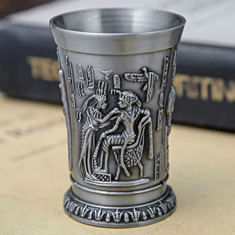 Ancient Egypt Decorative Metal Wine Goblet – Retro Egyptian Chalice, Unique Gift for Halloween & Christmas
