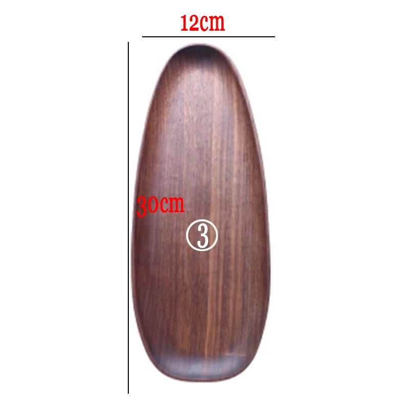 Irregular Oval Solid Acacia Wood Serving Plate & Tray | Natural Grain – Fruit, Dessert, Charcuterie & Tea